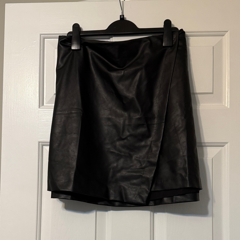 Old Navy Black Faux Leather Mini Skirt